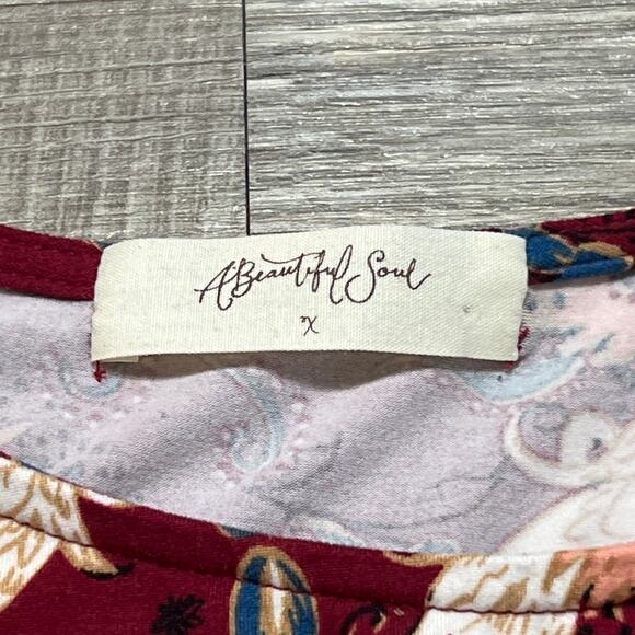 Arula XL Midi Floral Fit Flare Dress Boho Indie Peasant Preppy Stretch USA Made - Picture 3 of 7